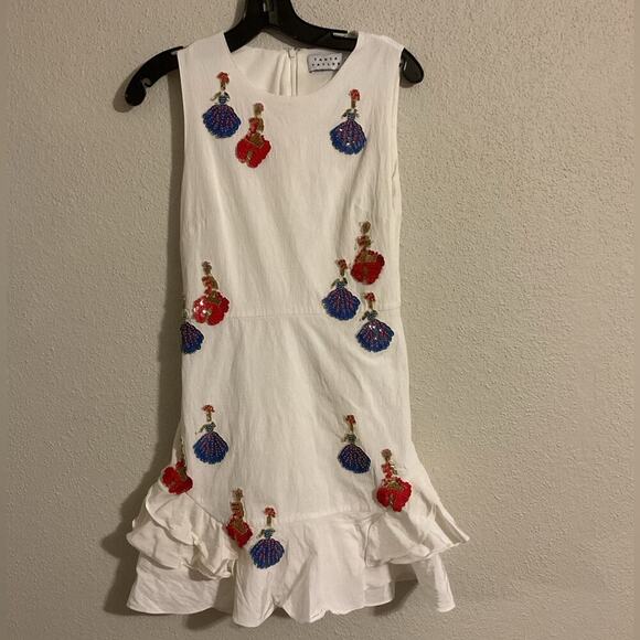 Tanya Taylor Lula Beaded Sequin Embroidered Dress Size 4 Multi Colored - Picture 6 of 15